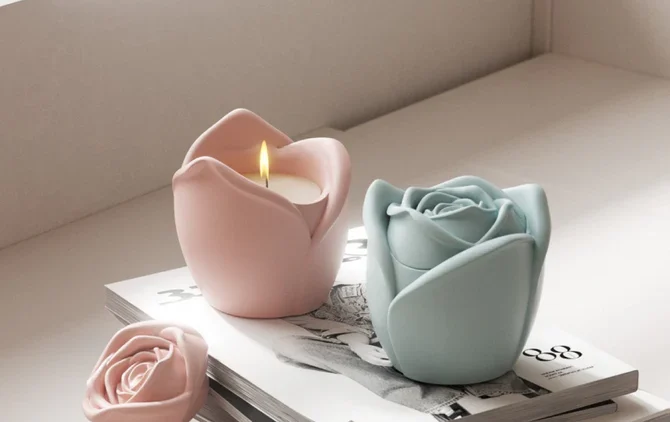 Rose Blossom Candle Jar Mold Rose Blossom Candle Jar Mold